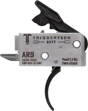 Picture of TriggerTech Duty, Curved Trigger, Two Stage, 3.5LB Pull, Fits AR-9, Anodized Finish, Black AH9-TDB-33-NNC AH9TDB33NNC