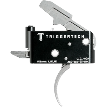 Picture of TriggerTech Trigger, 2.5-5.0LB Pull Weight, Fits AR-15, Adaptable Curved Trigger, Two Stage, Adjustable, Stainless Finish, Includes Installation Tools, Instruction Book, & TriggerTech Patch AR0-TBS-25-NNC AROTBS25NNC