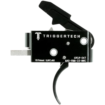 Picture of TriggerTech Trigger, 3.5LB Pull Weight, Fits AR-15, Competitive Curved Trigger, Two Stage, Black Finish, Includes Installation Tools, Instruction Book, & TriggerTech Patch AR0-TBB-33-NNC