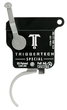 Picture of TriggerTech Trigger, 1.0-3.5LB Pull Weight, Fits Remington 700, Special Curved Trigger, Bolt Release Model, Right Hand, Adjustable, Stainless Finish, Includes Installation Tools, Instruction Book, & TriggerTech Patch R70-SBS-13-TBC R70SBS13TBC