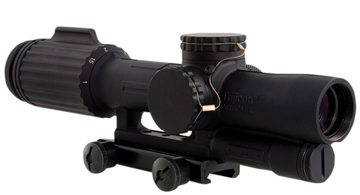 Picture of Trijicon VCOG Black Hardcoat Anodized 1-6x 24mm LED Illuminated Red Segmented Circle w/Crosshair 223 55gr Reticle 1600000