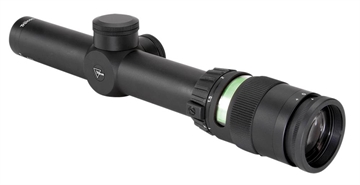 Picture of Trijicon AccuPoint Black Hardcoat Anodized 1-4x 24mm 30mm Tube German #4 Crosshair w/ Green Dot Reticle 200054