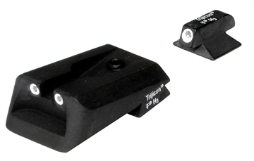 Picture of Trijicon 600295 Bright & Tough Night Sight Set 3-Dot Tritium Green with White Outline Front, Novak Green with White Outline Rear Black Frame for Kimber 719307201293