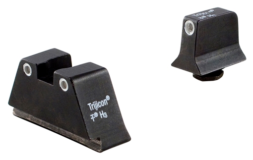 Picture of Trijicon Suppressor/Optic Height Sights Green/Tritium White Outline Front Sight-Green/Tritium White Outline Rear Sight Glock 20/21 Large Frame 600689