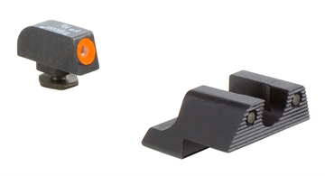 Picture of Trijicon HD Night Sights Green/Tritium Orange Outline Front Sight-Green Tritium Black Outline Rear Sight Glock 42/43 Small Frame 600785