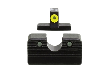 Picture of Trijicon HD XR Night Sight Set Green Tritium/Yellow Outline Front, Green Tritium Rear, Black Frame, Fits FN 509 600999
