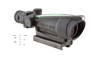 Picture of Trijicon ACOG Matte Black 3.5x35mm Illuminated Green Crosshair 300 Blk BDC Reticle 100416