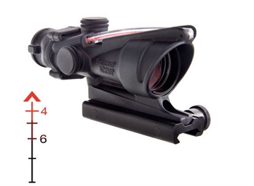 Picture of Trijicon ACOG Fixed Power Compact Scope with Sight - 4x32mm Red Chevron .223 (w/TA51 Mount) - Matte TA31F 100215