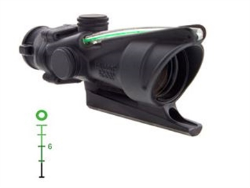 Picture of Trijicon ACOG 4x 32mm Obj 36.80 ft @ 100 yds FOV Matte Black Finish Dual Illuminated Green Donut 22/556 BDC 100212