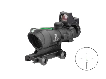 Picture of Trijicon ACOG Combo 4x 32mm Obj 36.80 ft @ 100 yds FOV Matte Black Finish Dual Illuminated Green Crosshair 223 Ballistic, RMR Type 2 3.25 MOA 100552