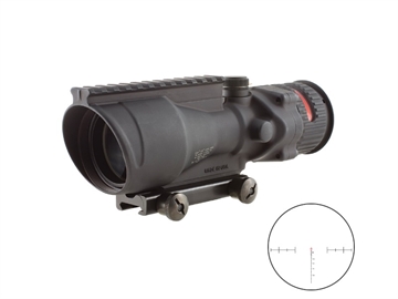 Picture of Trijicon ACOG Black Hardcoat Anodized 6x 48mm Illuminated Red Chevron 50 BMG Reticle 100006