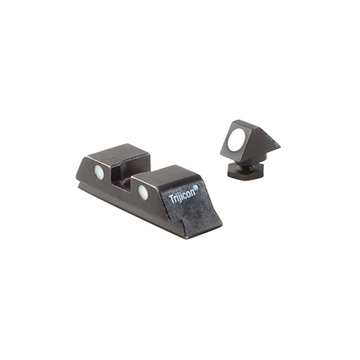 Picture of Trijicon Bright & Tough Steel Sights Black White Dot Front Sight-Black White Dots Rear Sight-Glock 17 MOS/19 MOS/34 MOS (No Tritium) Standard Frame 600234