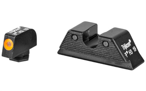 Picture of Trijicon 601092 HD XR Night Sight Set Green Tritium/Orange Outline Front, Green Tritium Rear, Black Frame, Fits Most Glock/17 MOS/19 MOS/45 MOS 601092 GL614-C-601092