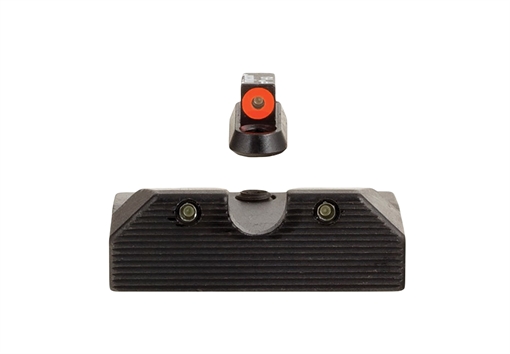 Picture of Trijicon HD XR Night Sight Set Green Tritium/Orange Outline Front, Green Tritium Rear, Black Frame, Fits CZ P-10/P-10C 601081