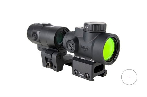 Picture of Trijicon MRO SD Combo, Red Dot with 3X Magnifier, 25mm Objective, 2 MOA Dot, Matte Finish, Black, Full Co-Witness Mount MRO-C-2200367