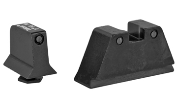 Picture of Trijicon Suppressor/Optic Height Sights, Fits Glock 17,17L,19,22,23,24,25,26,27,28,31,32,33,34,35,37,38,39, Black Front/Black Rear with Green Lamps GL201-C-600661