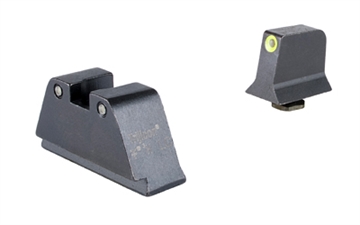 Picture of Trijicon Suppressor/Optic Height, Night Sights, Yellow Front with Black Rear & Green Lamps, Fits Glock 17,19,22,23,24,26,27,31,32,33,34,35,39 GL201-C-601135