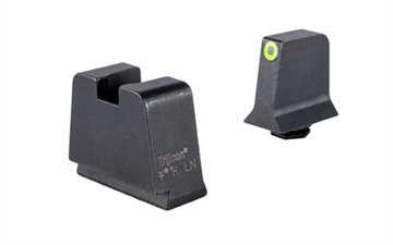 Picture of Trijicon Suppressor/Optic Height Sights Green/Tritium Yellow Outline Front Sight-Black/Blank Rear Sight Glock 42/43/43X Slim Frame GL243C601147