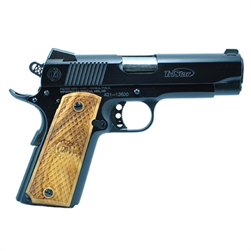 Picture of TriStar American Classic Commander 1911 45 ACP 8+1, 4.25" Stainless Steel Barrel, Blued Serrated Steel Slide, Blued Steel Frame w/Beavertail, Wood Grip 85620