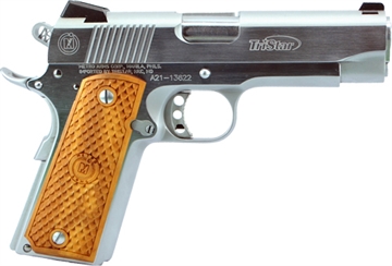 Picture of TriStar Pistol Amer Classic Commander 1911 Handgun 45 ACP 8/rd Magazine 4.25" Barrel Silver with Wood Barrel 85622