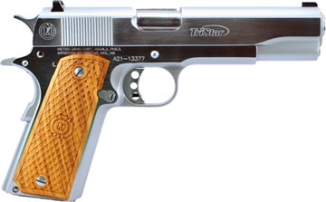 Picture of American Classic Government 1911, Single Action Only, Semi-automatic, Metal Frame Pistol, Full Size, 9MM, 5" Barrel, Steel, Chrome Finish, Silver, Fixed Sights, Manual Thumb Safety, 9 Rounds, 1 Magazine 85605
