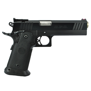 Picture of TriStar SPS Pantera 1911 9mm Luger 18+1, 5" Stainless Steel Barrel, Black Chrome Serrated Steel Slide, Black Steel Frame w/Beavertail, Black Polymer Grip 85675