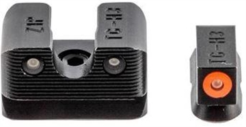 Picture of TruGlo Tritium Pro Black Green Tritium Orange Outline Front Sight Green Tritium Rear Sight TGTG231W1C