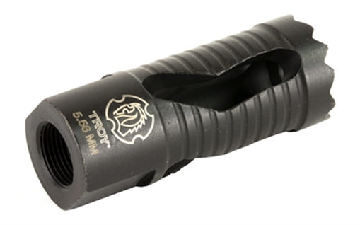 Picture of Troy Ind Medieval Muzzle Brake Black Steel with 1/2"-28 tpi Threads & 2.25" OAL for 5.56x45mm NATO AR-Platform SBRAMED05BT00