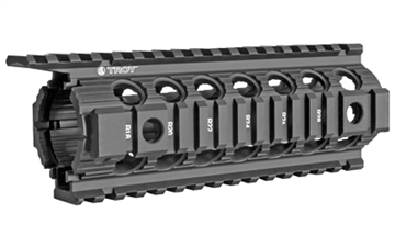 Picture of TROY Industries Enhanced Rail, 7", Drop In, Picatinny on All Four Sides, Four Built-in Sockets Fits QD Swivels, Fits AR-15 Rifles, Black SRAI-DID-D7BT-00 SRAIDIDD7BT00