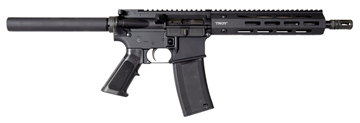 Picture of Troy Ind A3 223 Rem Caliber with 10.50" Barrel, 30+1 Capacity, Black Metal Finish, Fixed Pistol Grip Stock & Black Polymer Grip Right Hand SPSTCA310BTB1
