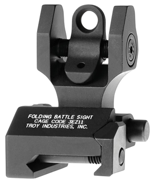 Picture of Troy Ind Rear Folding BattleSight Round Black Hardcoat Anodized for AR-15 SSIGFBSROBT00
