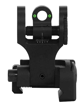 Picture of Troy Ind Tritium Rear Folding BattleSight Round Black Hardcoat Anodized for AR-15 SSIGFBSRTBT00