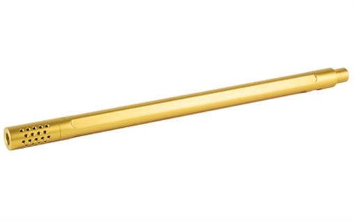 Picture of True Precision Rimfire Barrel, 22LR, Fluted, Bull Profile, Threaded, Multi-Port Compensator, Fits 10/22, Titanium Nitride Finish, Gold TP-1022BBL-G