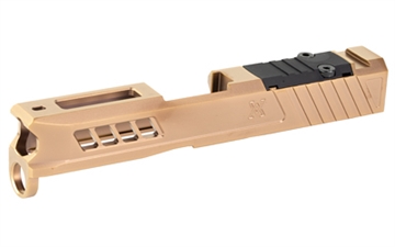 Picture of True Precision Axiom Slide, Fits Glock 43/43X, Copper TiCN Finish, RMS Optic Cut & Cover Plate TP-G43S-C-RMS