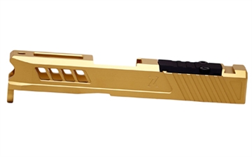 Picture of True Precision Axiom Slide, Fits Glock 43/43X, Gold TiN Finish, RMS Optic Cut & Cover Plate TP-G43S-G-RMS