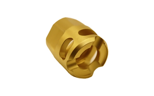 Picture of True Precision Y-Micro Comp, Compensator, 9MM, Fits 1/2-28 Threads, Titanium Nitride Finish, Gold TP-YMICRO-G TPYMICROG