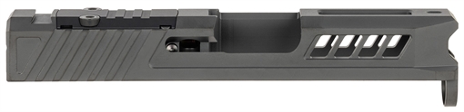 Picture of True Precision Inc Axiom Optic Cut Slide Fits Glock 43 Black DLC Anodized 416R Stainless Steel TPG43SBCRMS