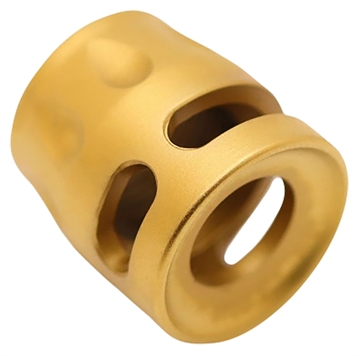 Picture of True Precision Inc Micro Compensator S-Type Gold 416R Stainless Steel 1/2"x28 Threads 9mm/380 ACP TPSMICROG