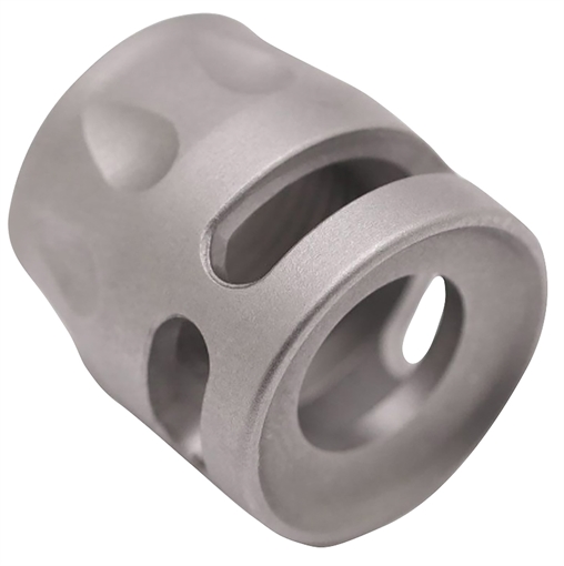 Picture of True Precision Inc Micro Compensator S-Type Satin Stainless 416R Stainless Steel 1/2"x28 Threads 9mm/380 ACP TPSMICROSS
