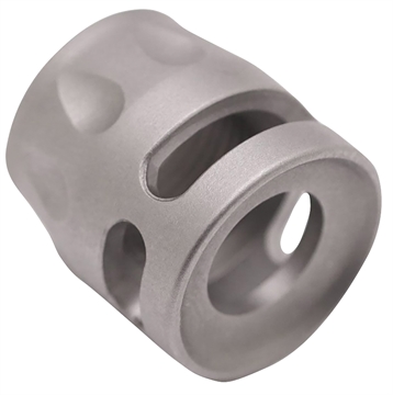 Picture of True Precision Inc Micro Compensator S-Type Satin Stainless 416R Stainless Steel 1/2"x28 Threads 9mm/380 ACP TPSMICROSS