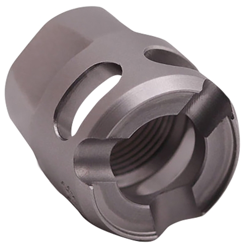 Picture of True Precision Inc Micro Compensator Y-Type Satin Stainless 416R Stainless Steel 1/2"x28 Threads 9mm/380 ACP TPYMICROSS