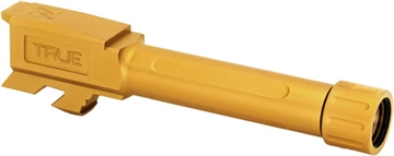 Picture of True Precision Threaded Barrel, 9MM, Gold, Fits Glock 43/43X, Titanium Nitride TP-G43B-XTG