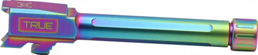 Picture of True Precision Barrel, 9MM, Spectrum (Rainbow PVD), Thread Protector, Threaded, Glock 48 TP-G48B-XTC TPG48BXTS