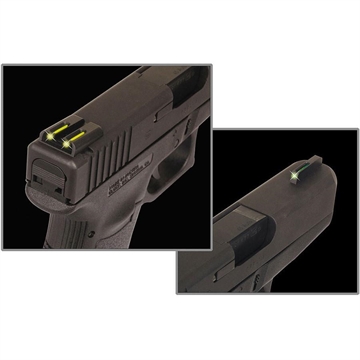 Picture of TruGlo TFO Green/Tritium/Fiber Optic Front Sight-Yellow/Tritium/Fiber Optic Rear Sight Glock 42/43 TG131GT1B