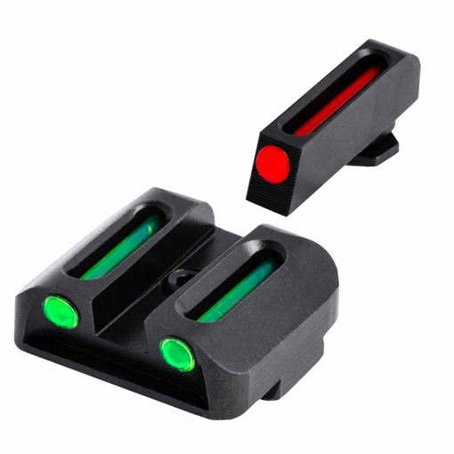 Picture of Truglo Brite-Site Fiber-Optic Sights (Low) for Glock 17 / 17L 19 22 23 24 26 27 33 34 35 38 39 45 Front Red Rear Green TG131G1