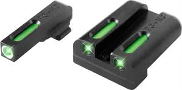Picture of Truglo TFX Tritium/Fiber-Optic Day/Night Sights Fit Taurus MIllennium 62 709 Slim / 740 Slim - White Outline Front/Rear Green/ TG13TA2A