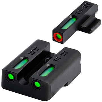 Picture of TruGlo TFX Pro Black Green Tritium & Fiber Optic Orange Outline Front Sight Green Tritium & Fiber Optic Rear Sight TG13KS1PC