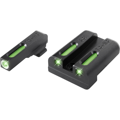 Picture of TruGlo TFX Black | Green Tritium & Fiber Optic White Outline Front Sight Green Tritium & Fiber Optic Rear Sight TG13SG2A