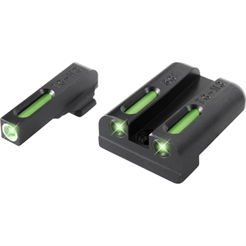 Picture of TruGlo TFX Black Green Tritium & Fiber Optic White Outline Front Sight Green Tritium & Fiber Optic Rear Sight TG13SG2A