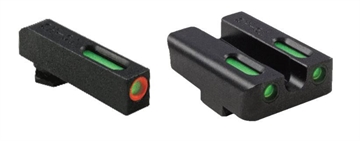 Picture of TruGlo TG TFX Pro Green Tritium & Fiber Optic Orange Outline Front Sight Green Tritium & Fiber Optic Rear Sight TG TG13RS3PC